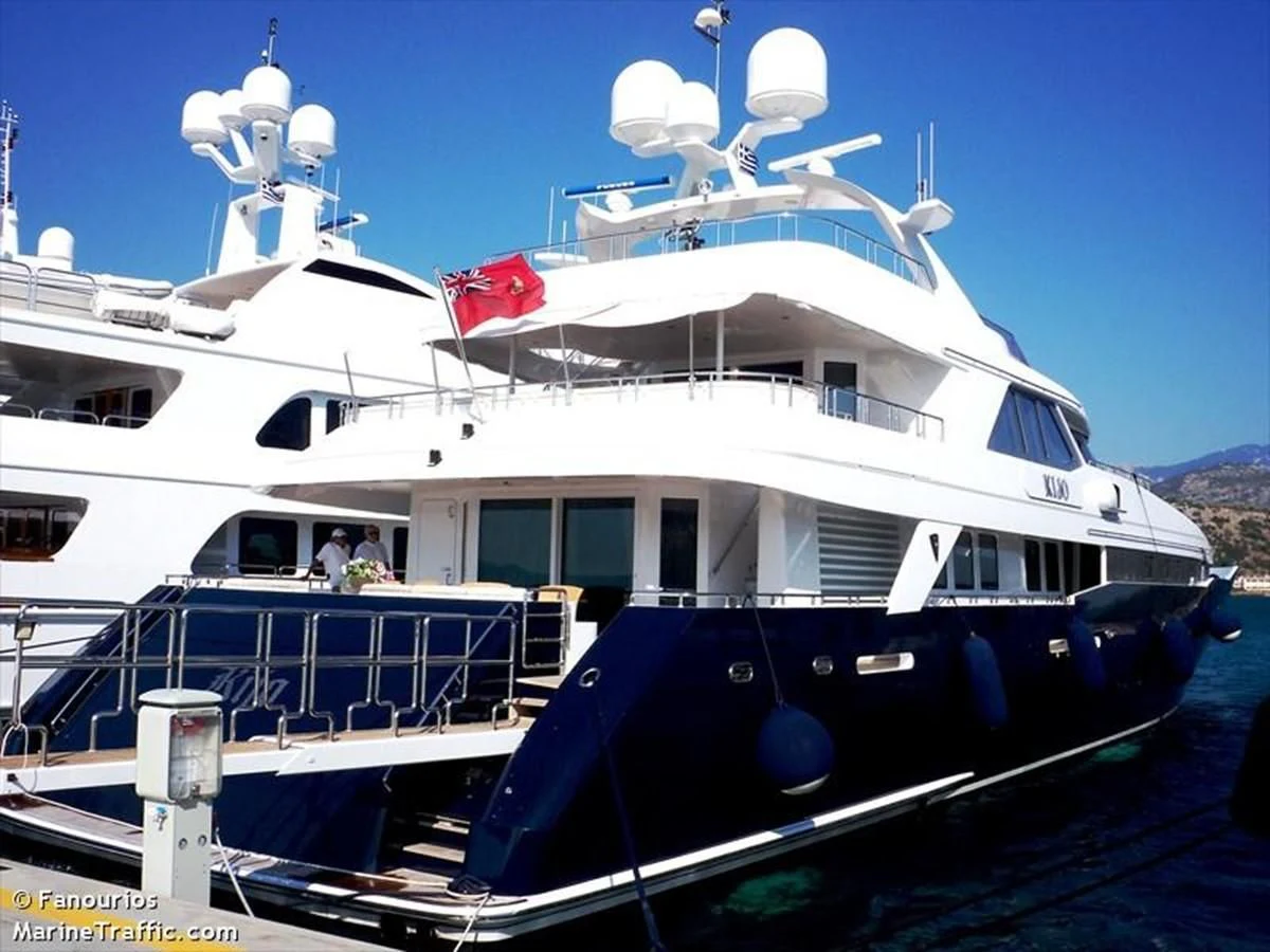 a large white boat aboard KIJO Yacht for Sale