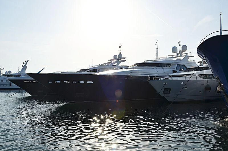 a large boat docked at a port aboard KIJO Yacht for Sale