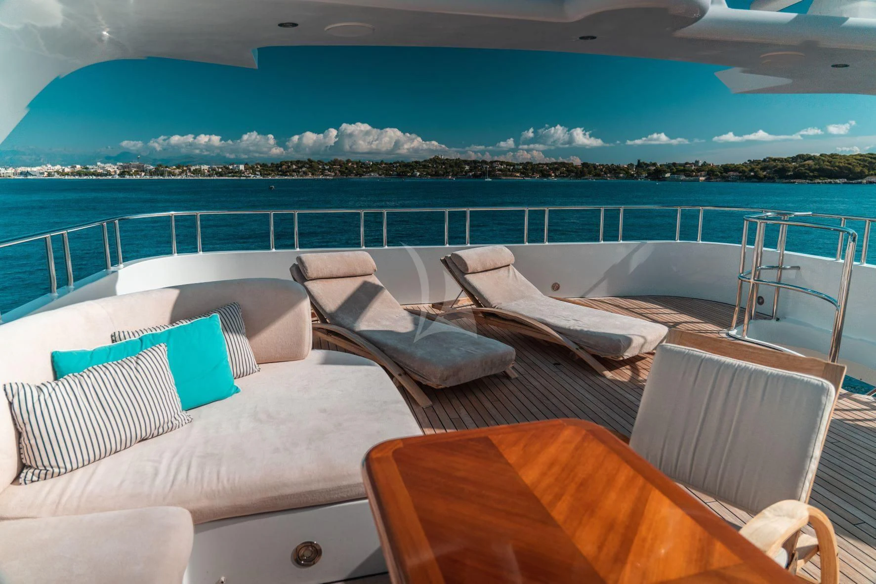 a room with a view of the ocean and the ocean aboard KIJO Yacht for Sale