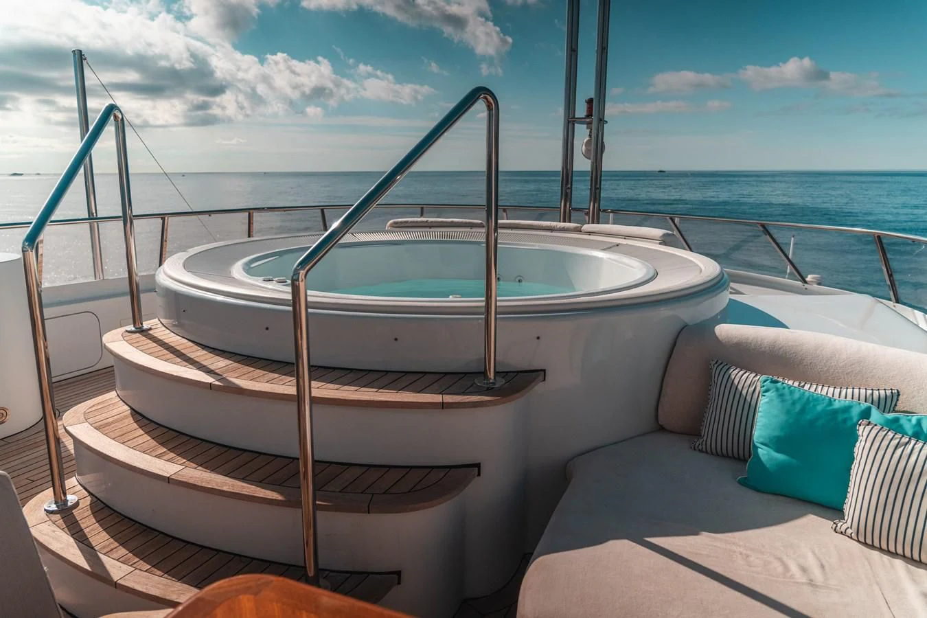 a bathtub on a boat aboard KIJO Yacht for Sale