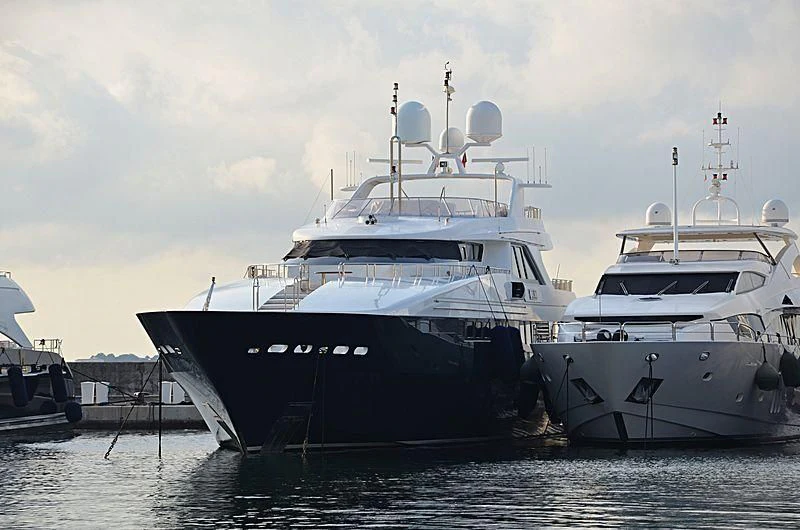 a few large boats in the water aboard KIJO Yacht for Sale