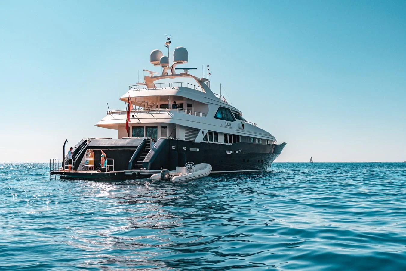 a boat on the water aboard KIJO Yacht for Sale