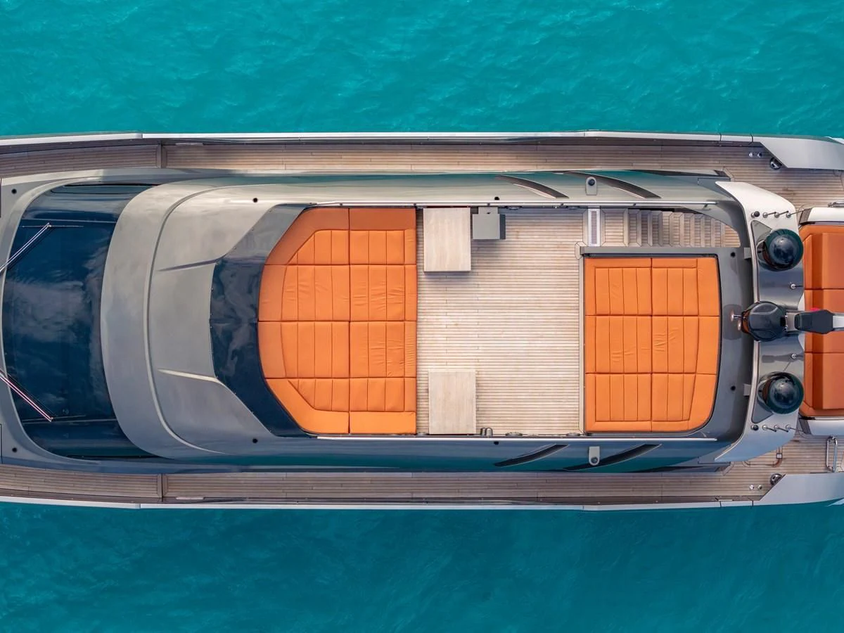 a train with a window aboard INCENTIVIZED Yacht for Sale