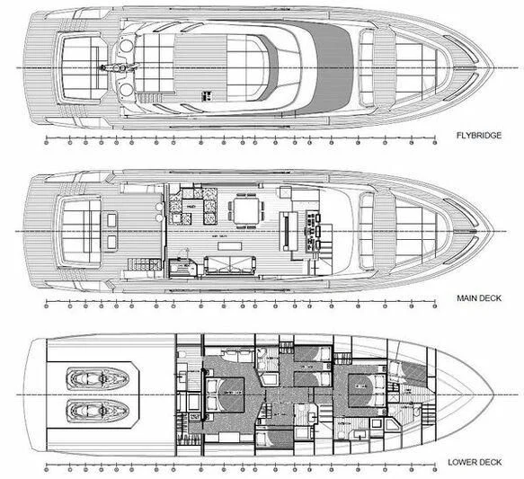 diagram, engineering drawing aboard INCENTIVIZED Yacht for Sale
