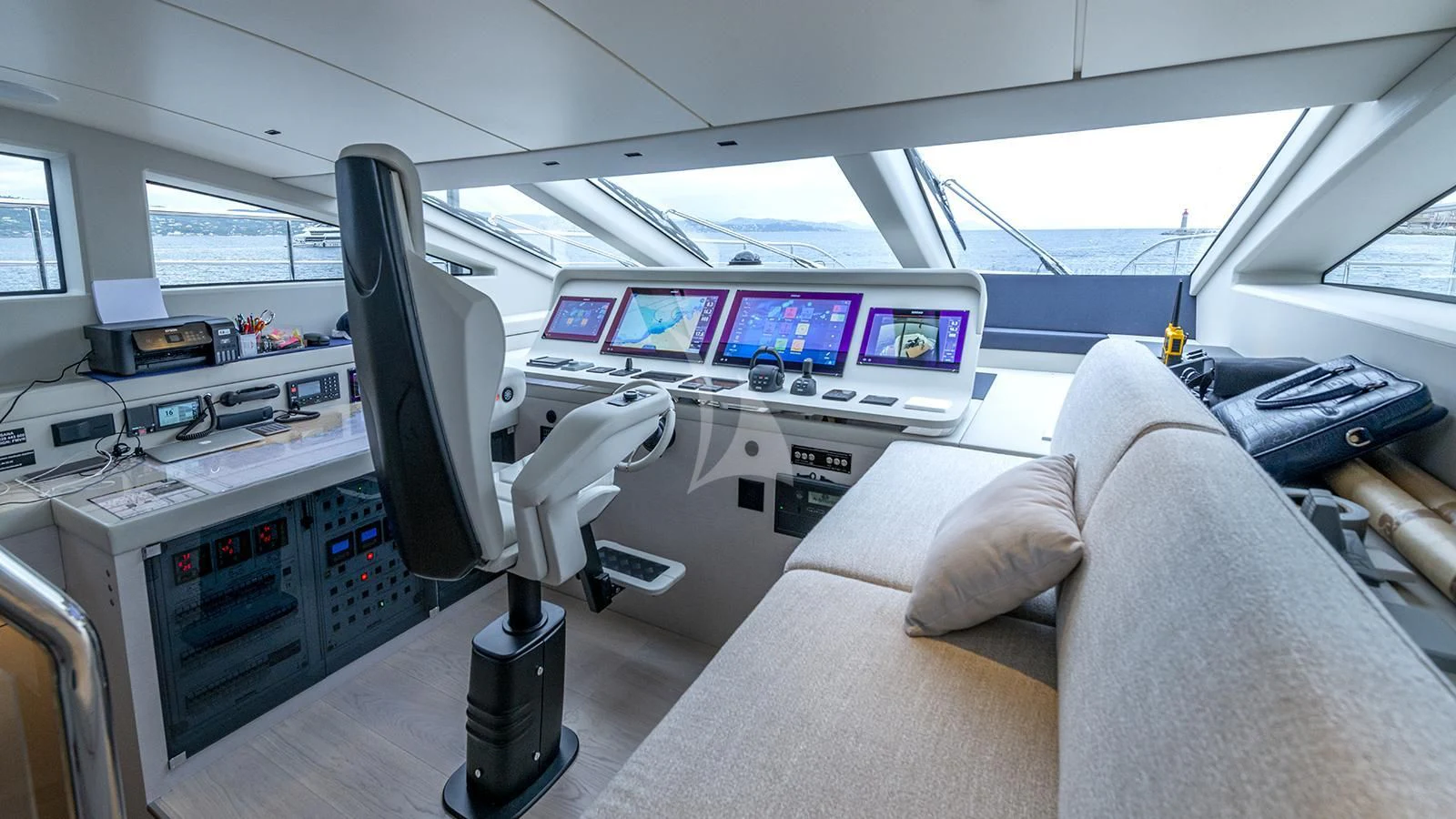 inside of a car aboard ARSANA Yacht for Charter