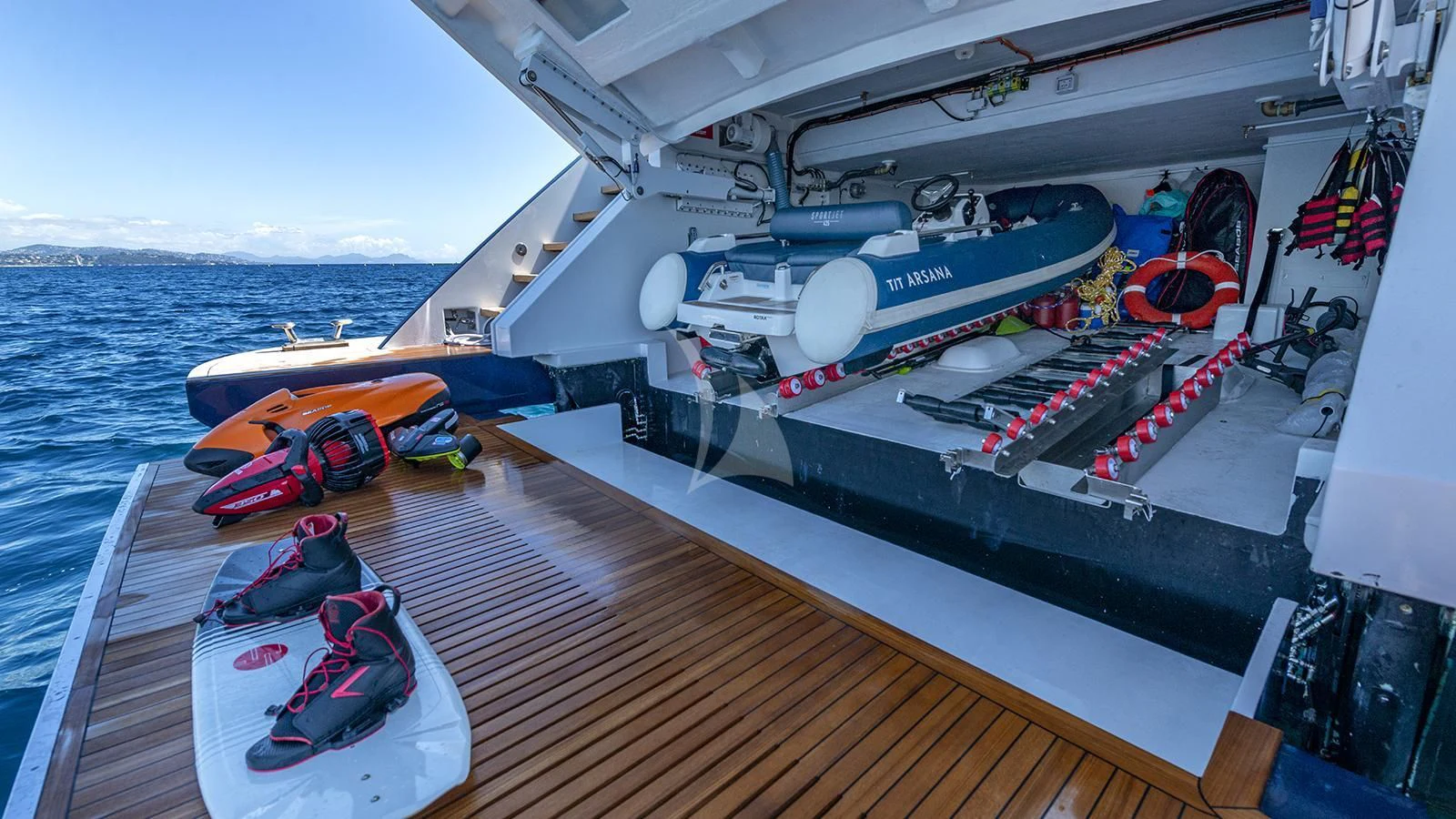 a boat on the water aboard ARSANA Yacht for Charter