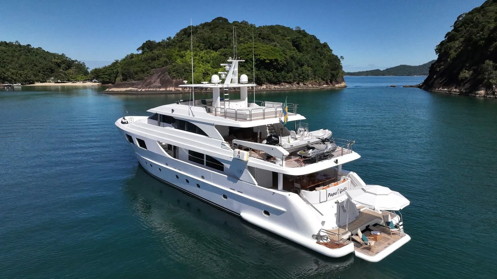 a boat on the water aboard PAPA-GOLFE Yacht for Sale