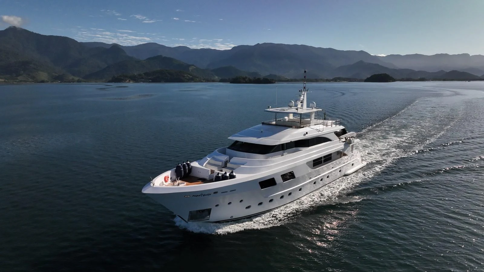 a boat on the water aboard PAPA-GOLFE Yacht for Sale
