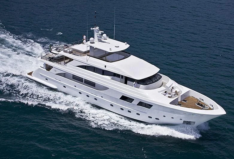 a large white yacht aboard PAPA-GOLFE Yacht for Sale