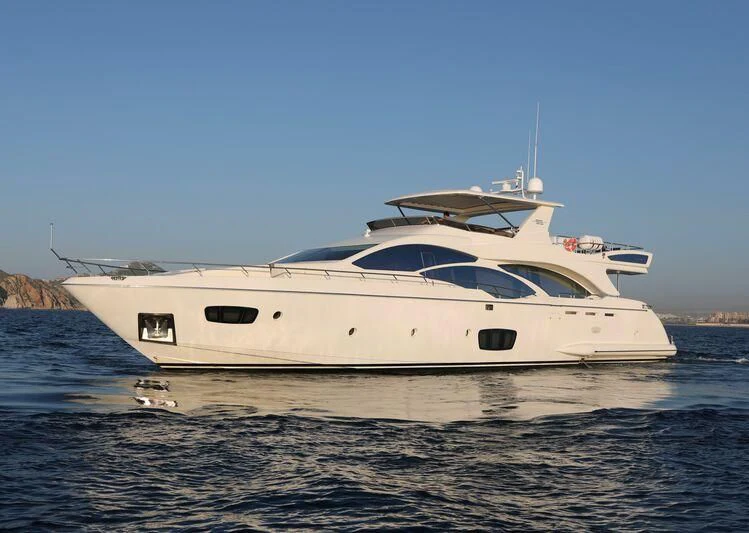 a white yacht on the water aboard ANDREIKA Yacht for Sale