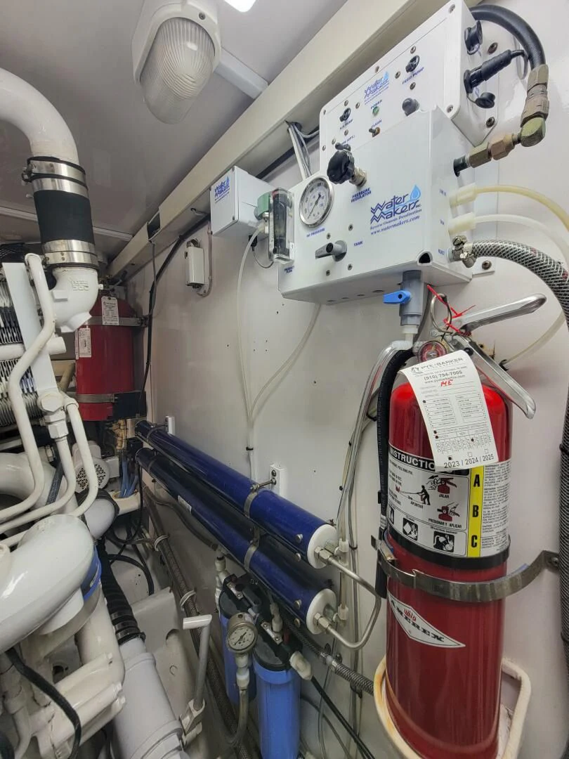 a close-up of a machine aboard PRIME TIME Yacht for Sale