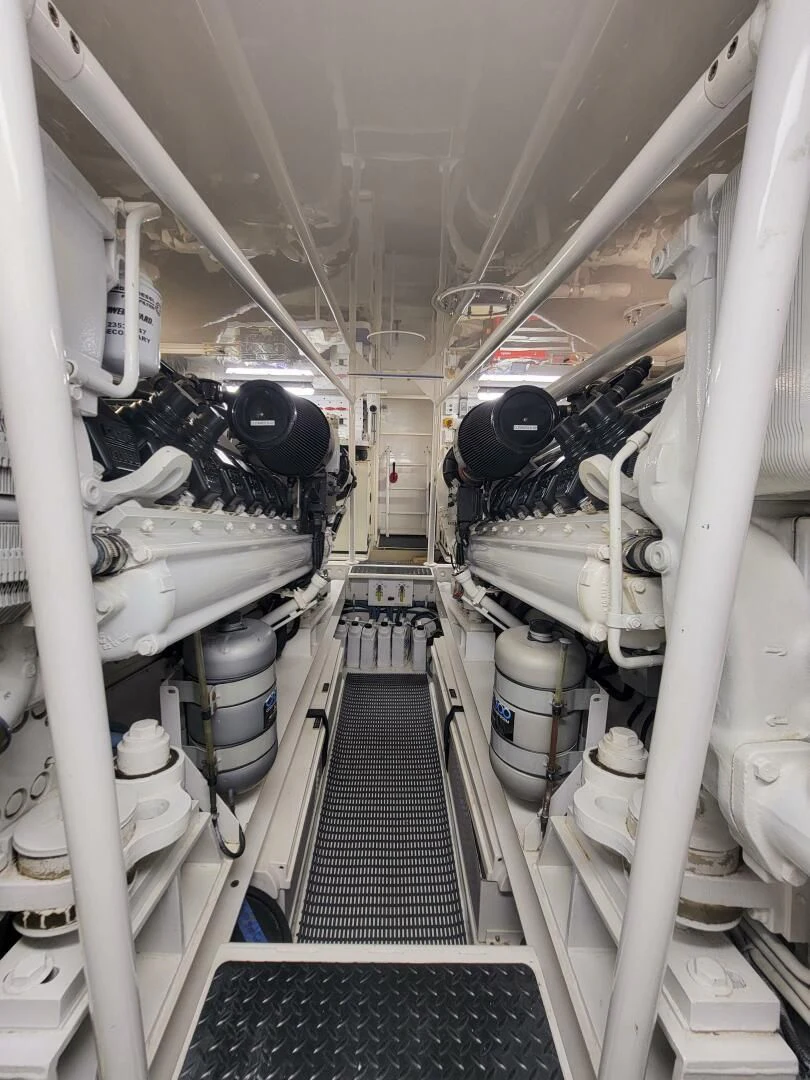 a large room with machinery aboard PRIME TIME Yacht for Sale