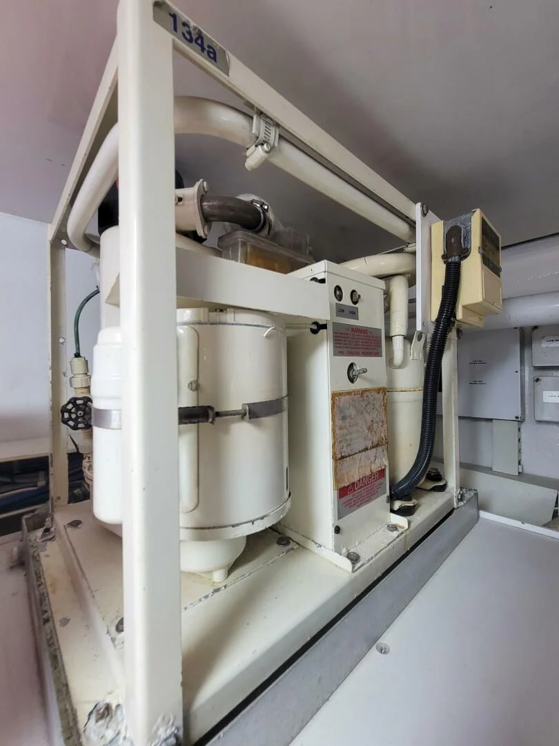 a machine in a factory aboard PRIME TIME Yacht for Sale