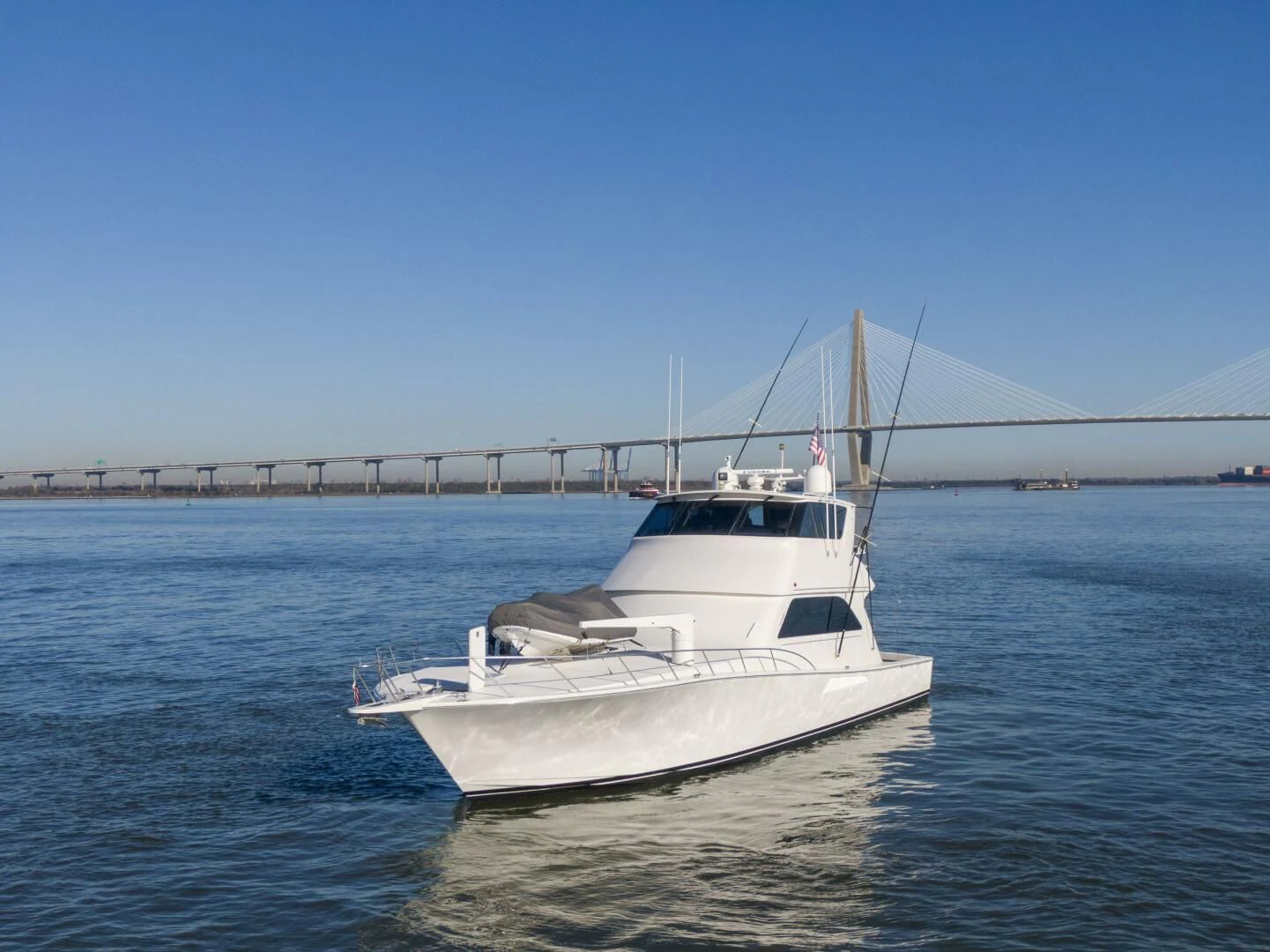 a boat in the water aboard PRIME TIME Yacht for Sale