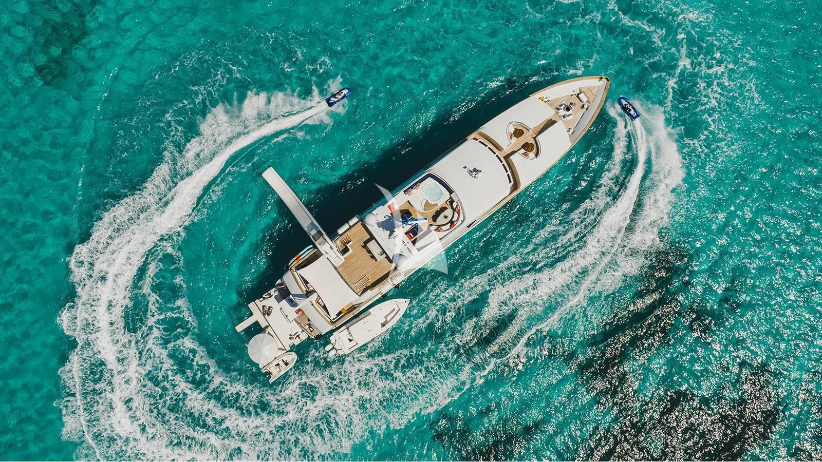 a rocket ship in the water aboard ALTA Yacht for Sale