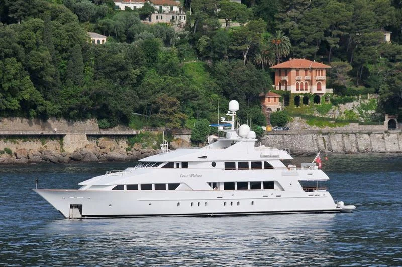 a white yacht in the water aboard ALTA Yacht for Sale