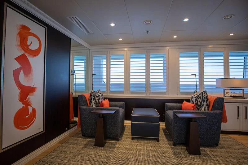 a room with a large screen aboard ALTA Yacht for Sale