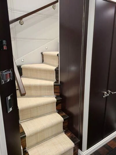 a staircase in a room aboard ALTA Yacht for Sale