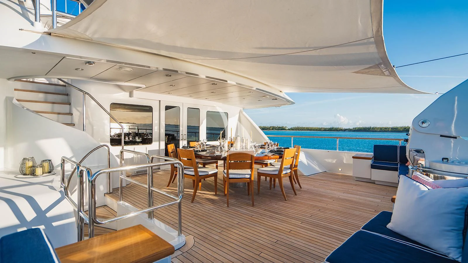 inside of a boat aboard ALTA Yacht for Sale
