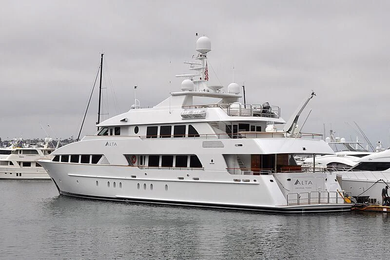a large white yacht aboard ALTA Yacht for Sale