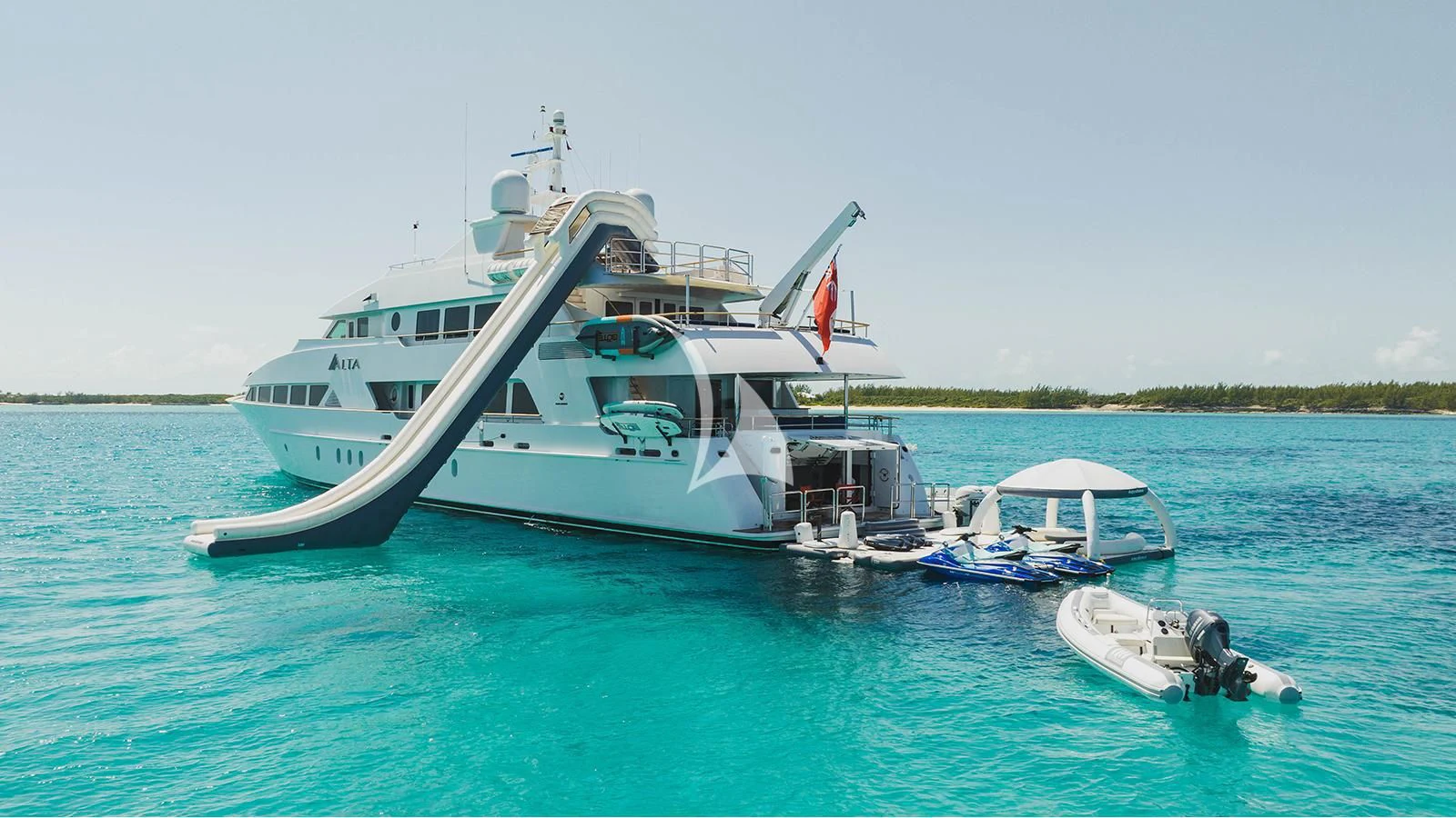 a boat in the water aboard ALTA Yacht for Sale
