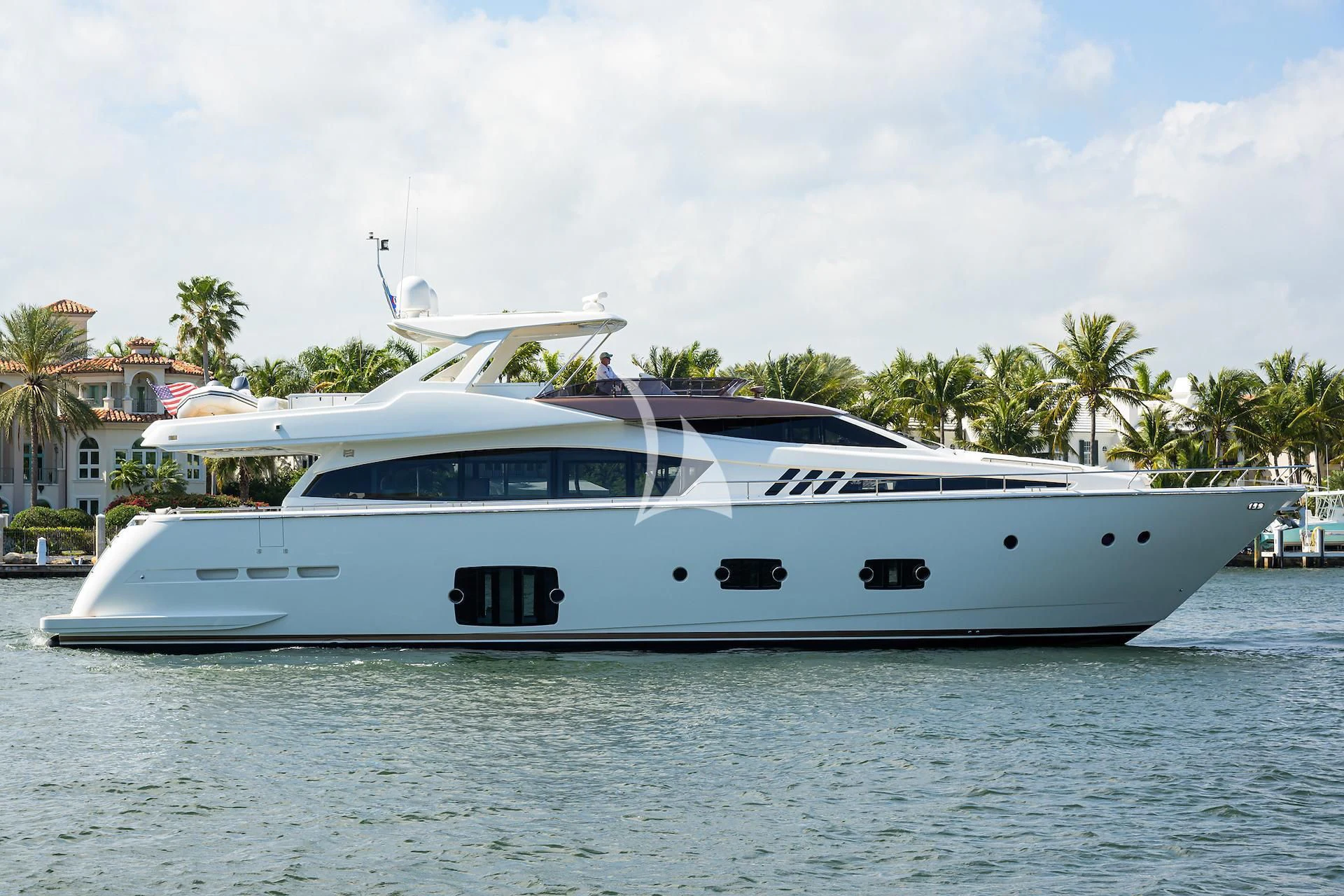 a white yacht in the water aboard LEON Yacht for Sale