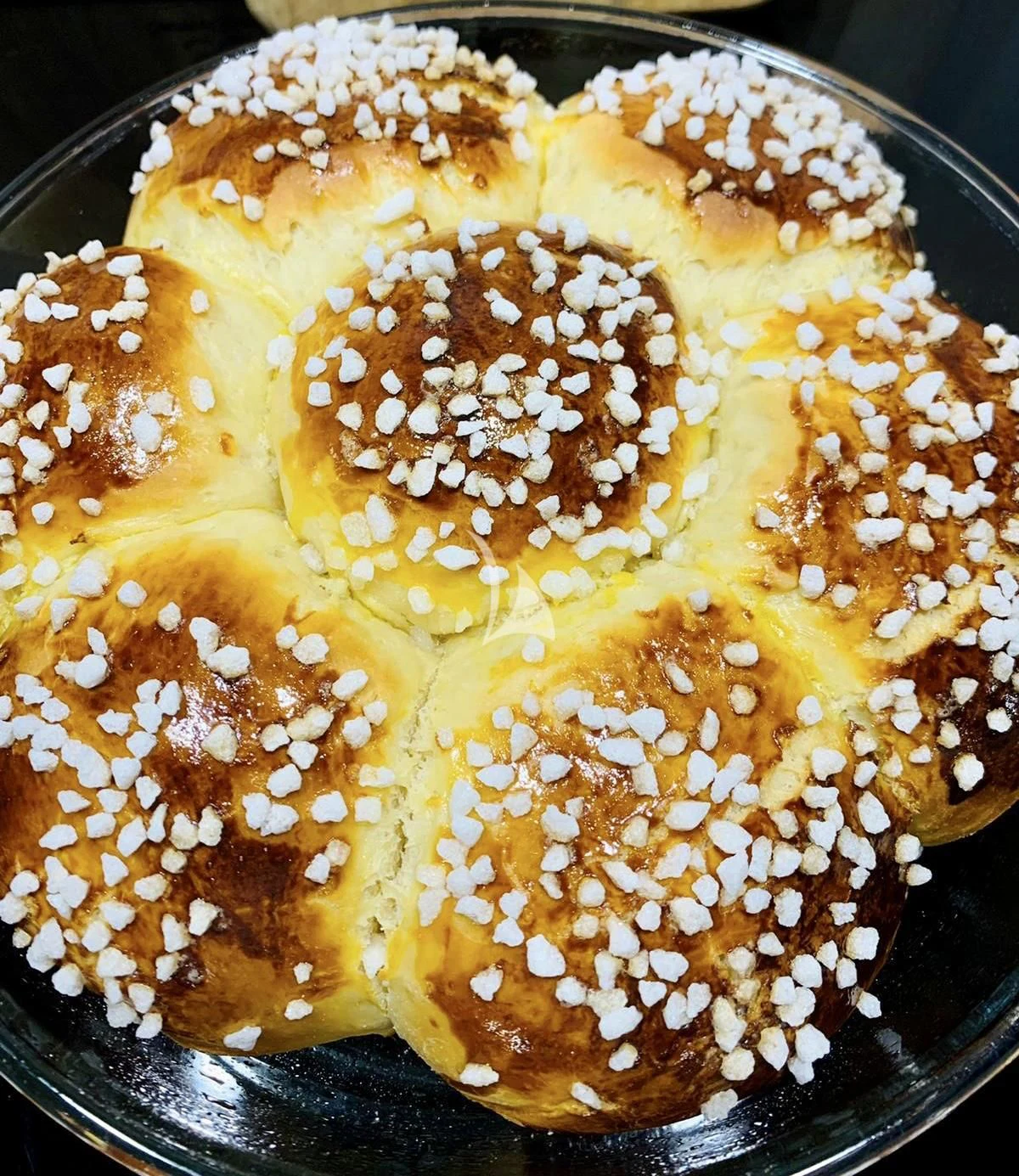 a pan of pancakes aboard LEON Yacht for Sale