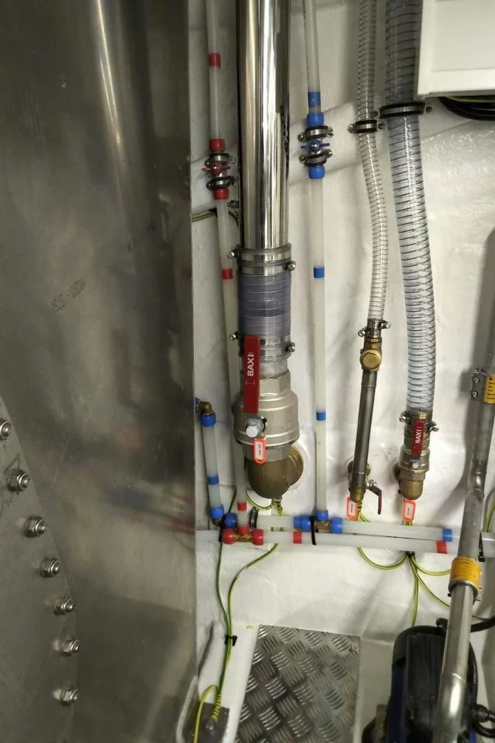 a group of pipes aboard SERENITY Yacht for Sale
