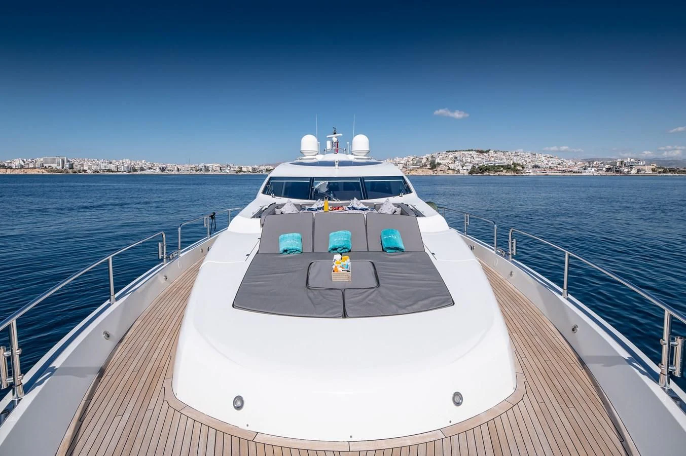a boat on a body of water aboard BLADE 6 Yacht for Charter