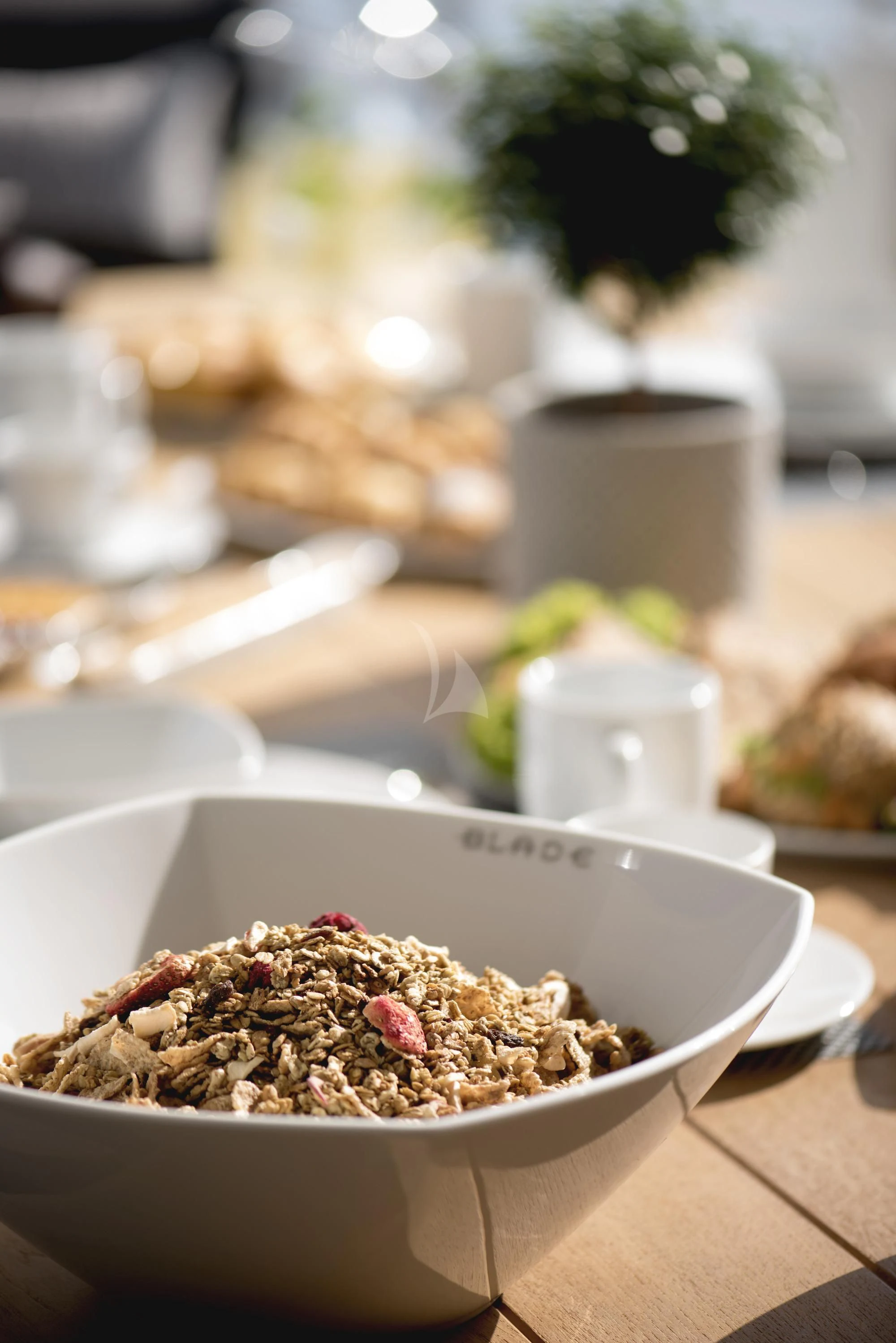 a bowl of food aboard BLADE 6 Yacht for Charter
