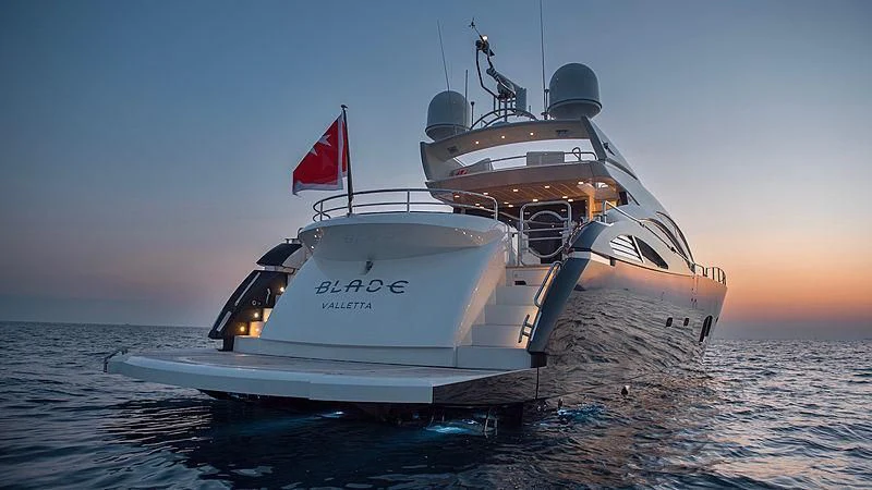 a boat on the water aboard BLADE 6 Yacht for Charter