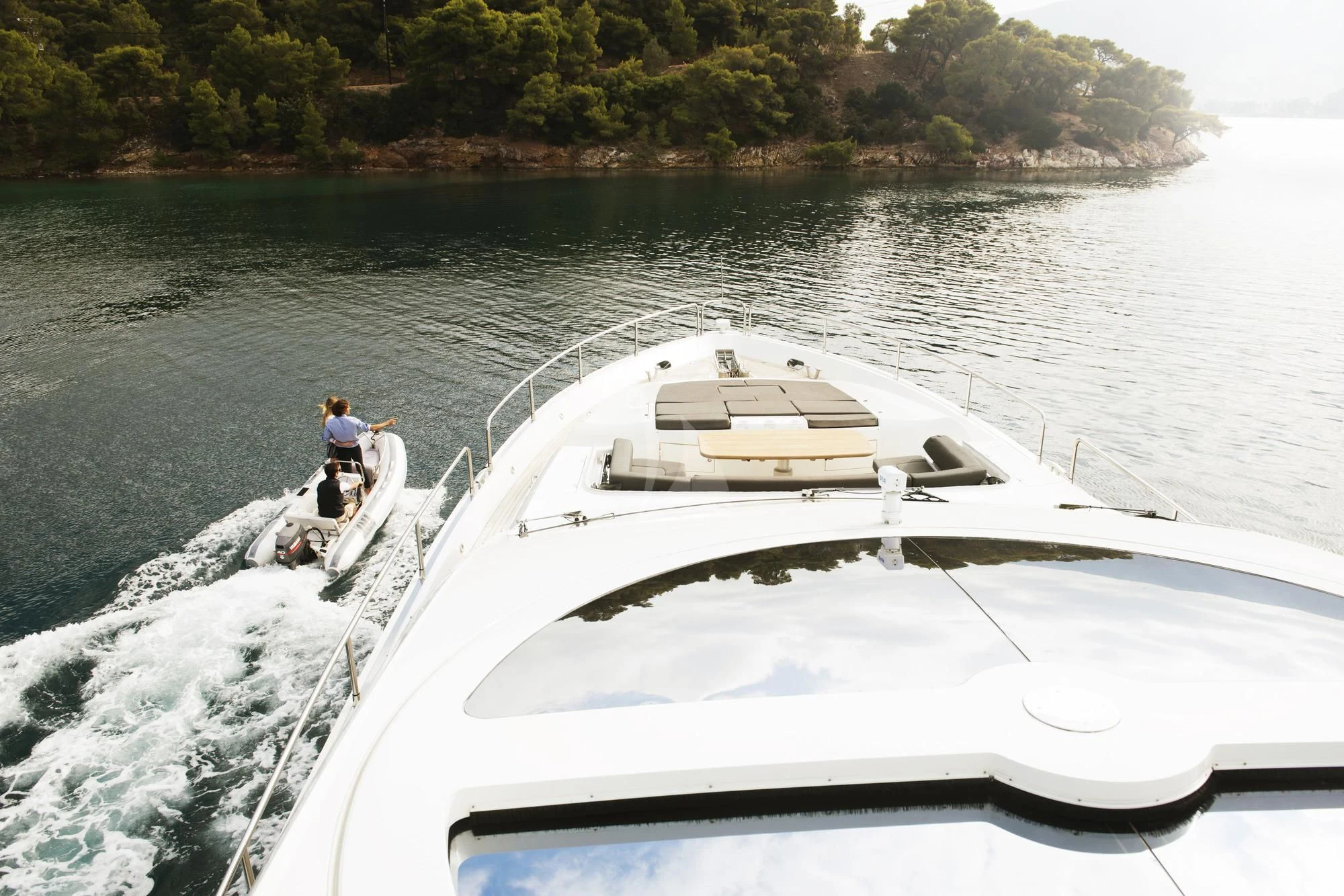 a boat on the water aboard BLADE 6 Yacht for Charter