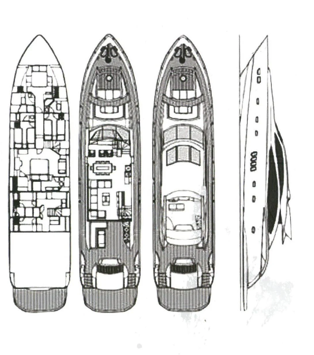 a group of snowboards aboard BLADE 6 Yacht for Charter