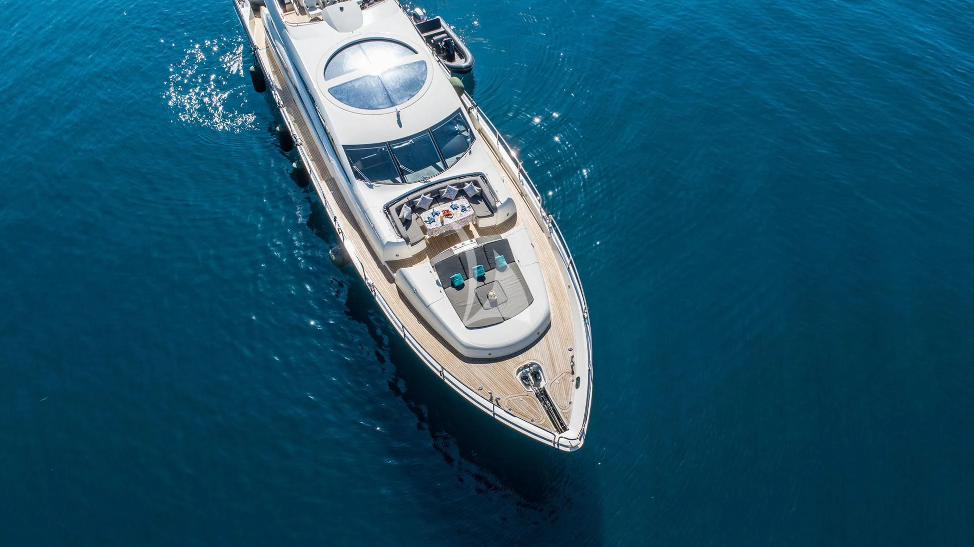 a boat in the water aboard BLADE 6 Yacht for Charter