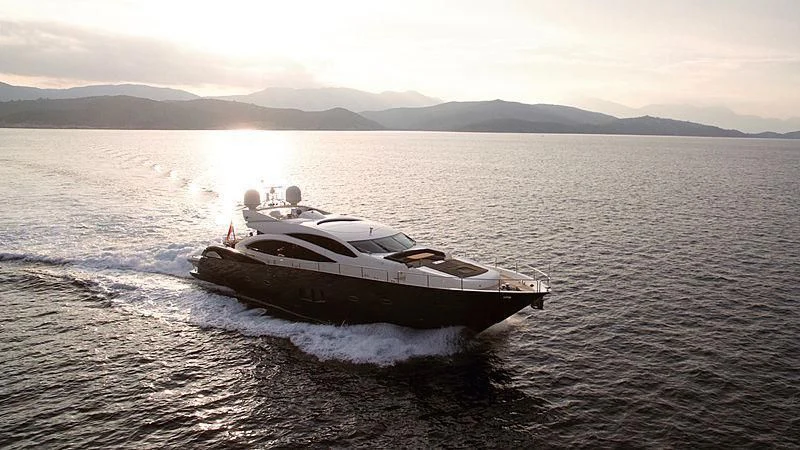 a boat on the water aboard BLADE 6 Yacht for Charter