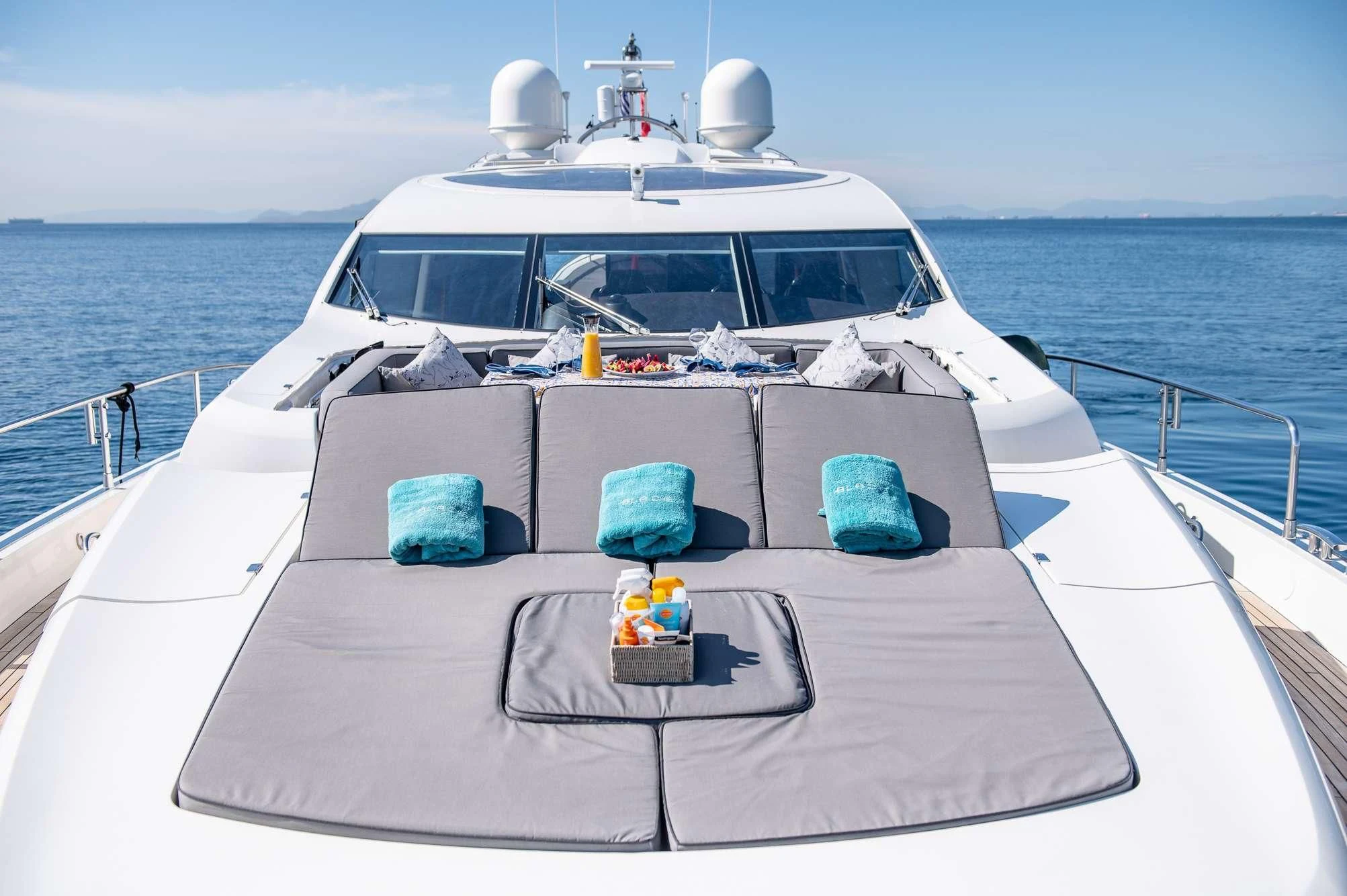 a boat on the water aboard BLADE 6 Yacht for Charter