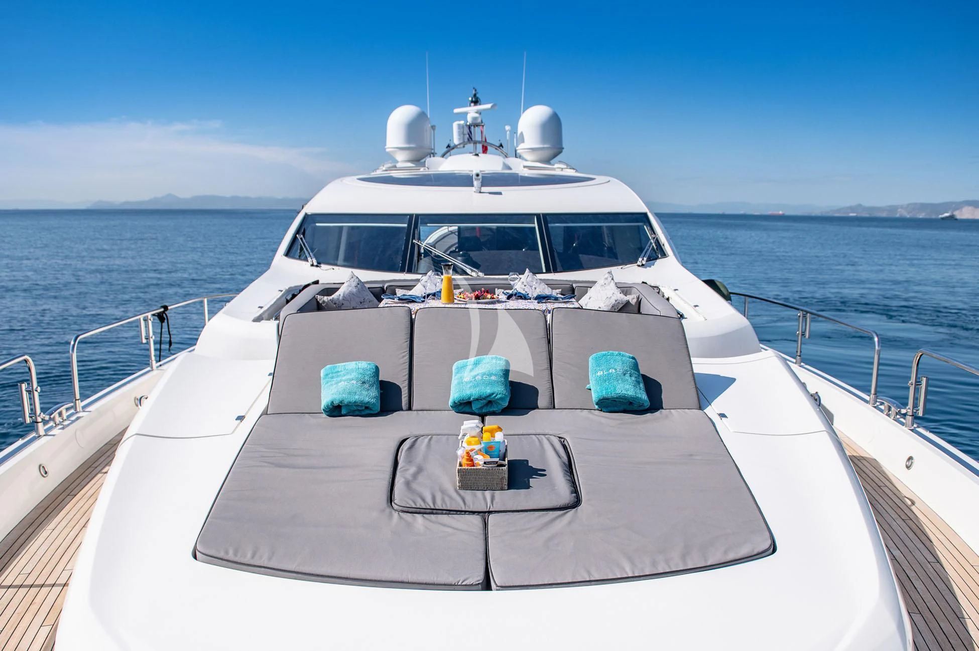 a boat on the water aboard BLADE 6 Yacht for Charter