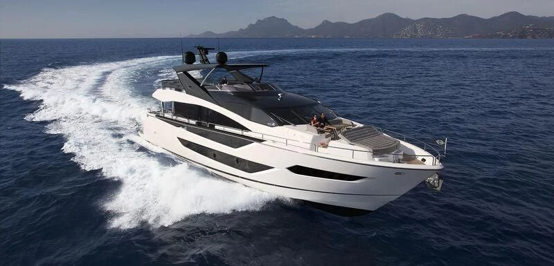 a boat on the water aboard SUNSEEKER 88/508 Yacht for Sale