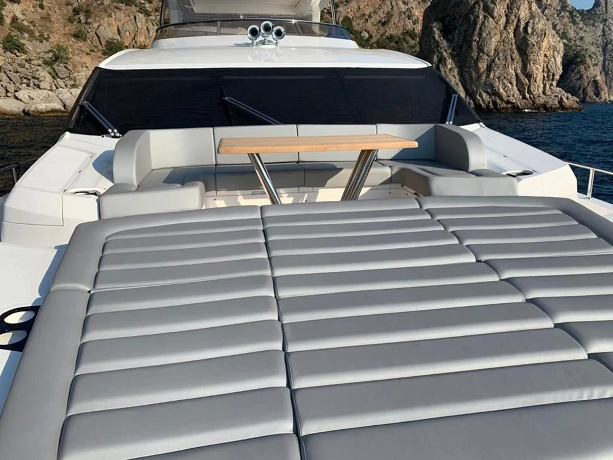 a boat with a pool in the background aboard SUNSEEKER 86 Yacht for Sale