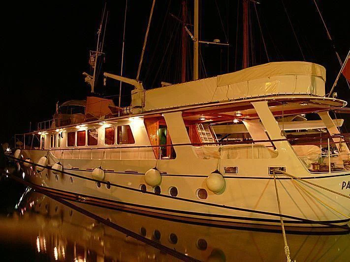 a boat in the water aboard PAMELA IV Yacht for Sale