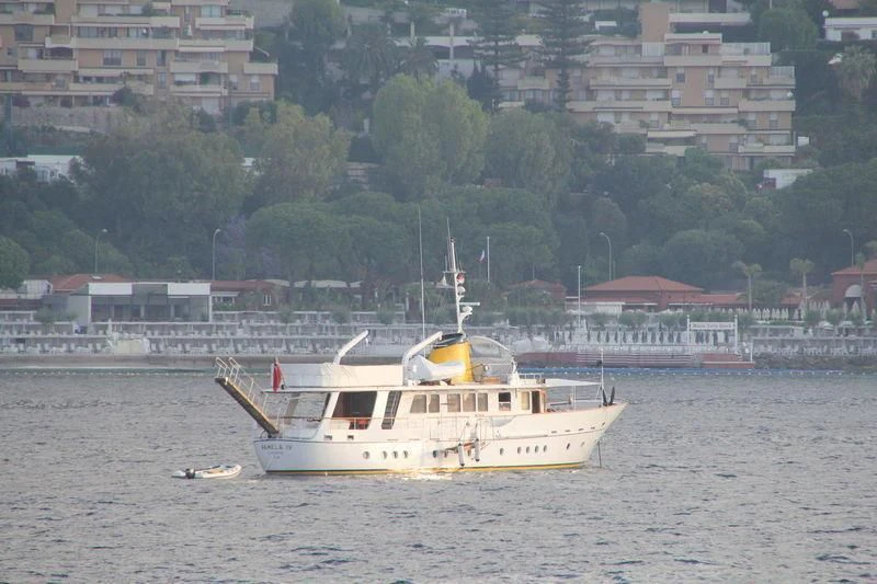 a boat sailing on the water aboard PAMELA IV Yacht for Sale