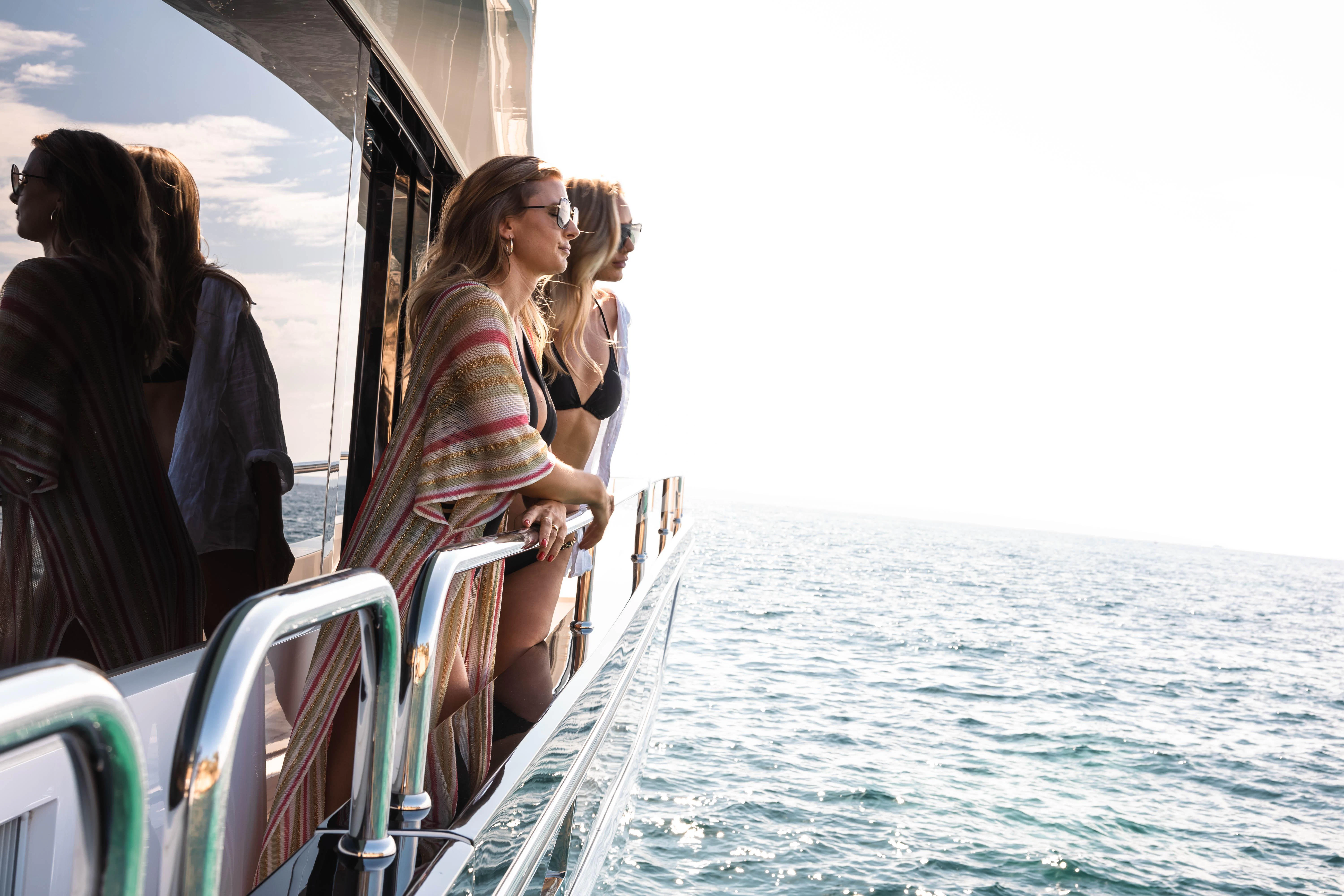 a group of people on a boat aboard MOONLIGHT Yacht for Sale