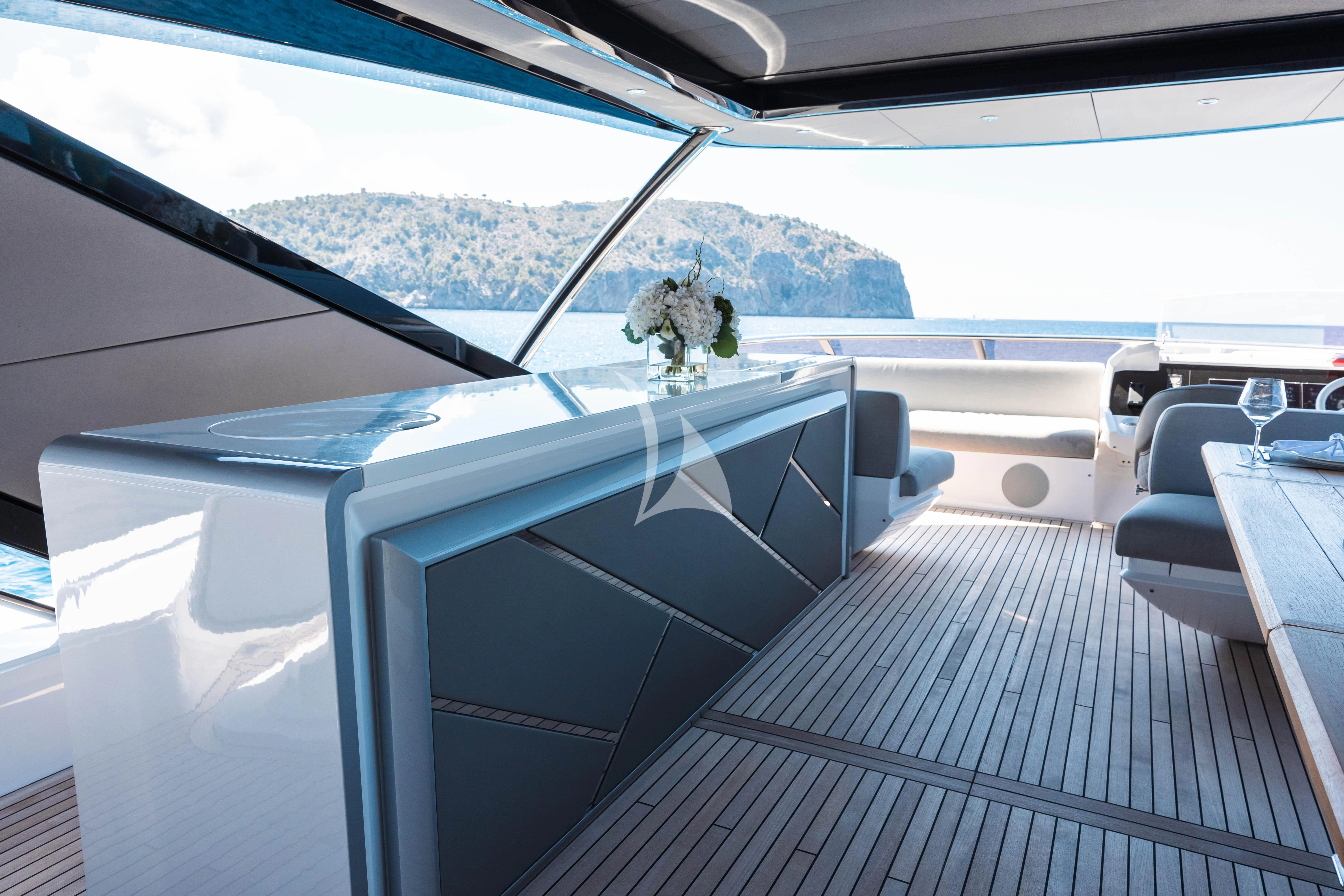 inside of a car aboard MOONLIGHT Yacht for Sale