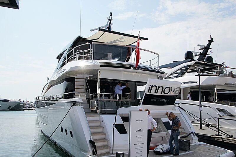 a boat with people on it aboard MOONLIGHT Yacht for Sale