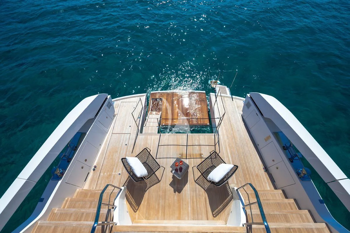 a boat on the water aboard VINCI II Yacht for Sale