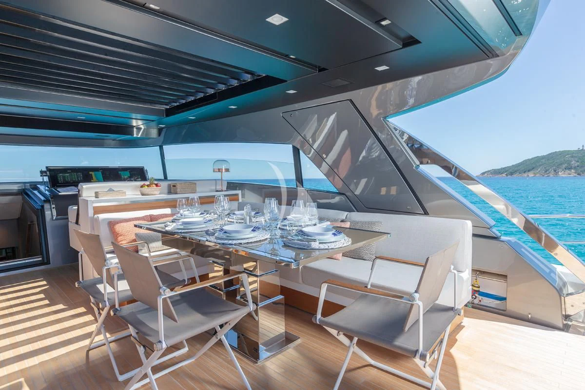 a boat on the water aboard VINCI II Yacht for Sale
