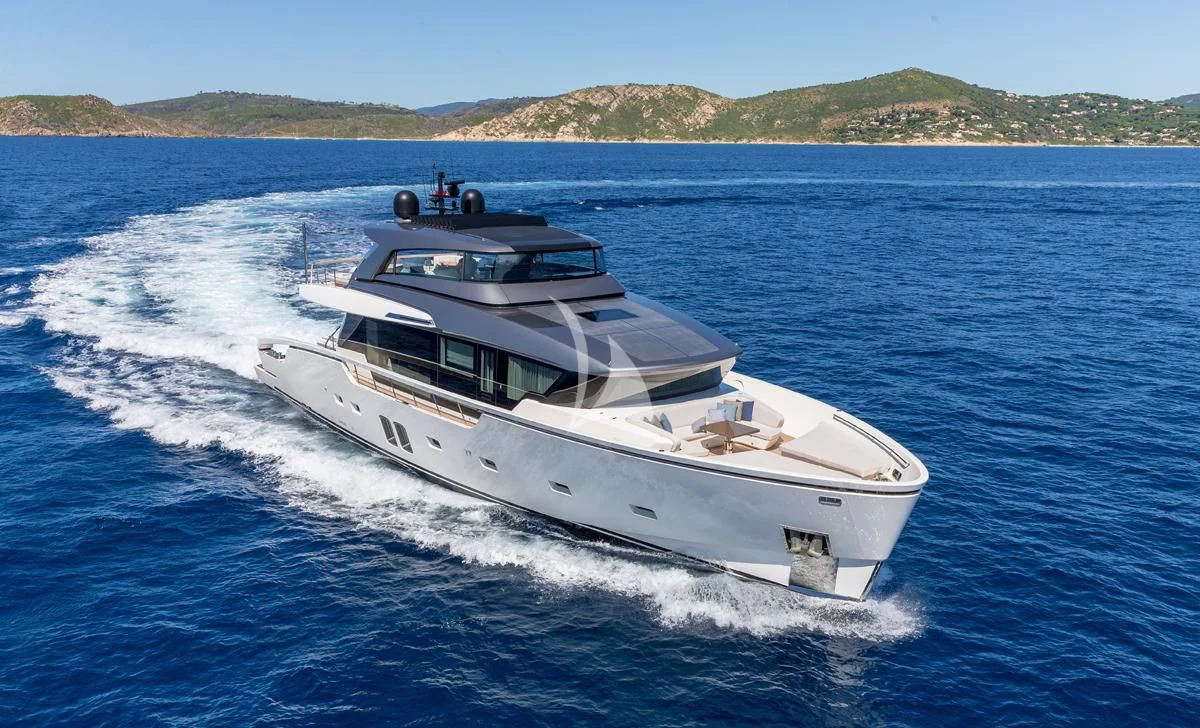 a boat on the water aboard VINCI II Yacht for Sale