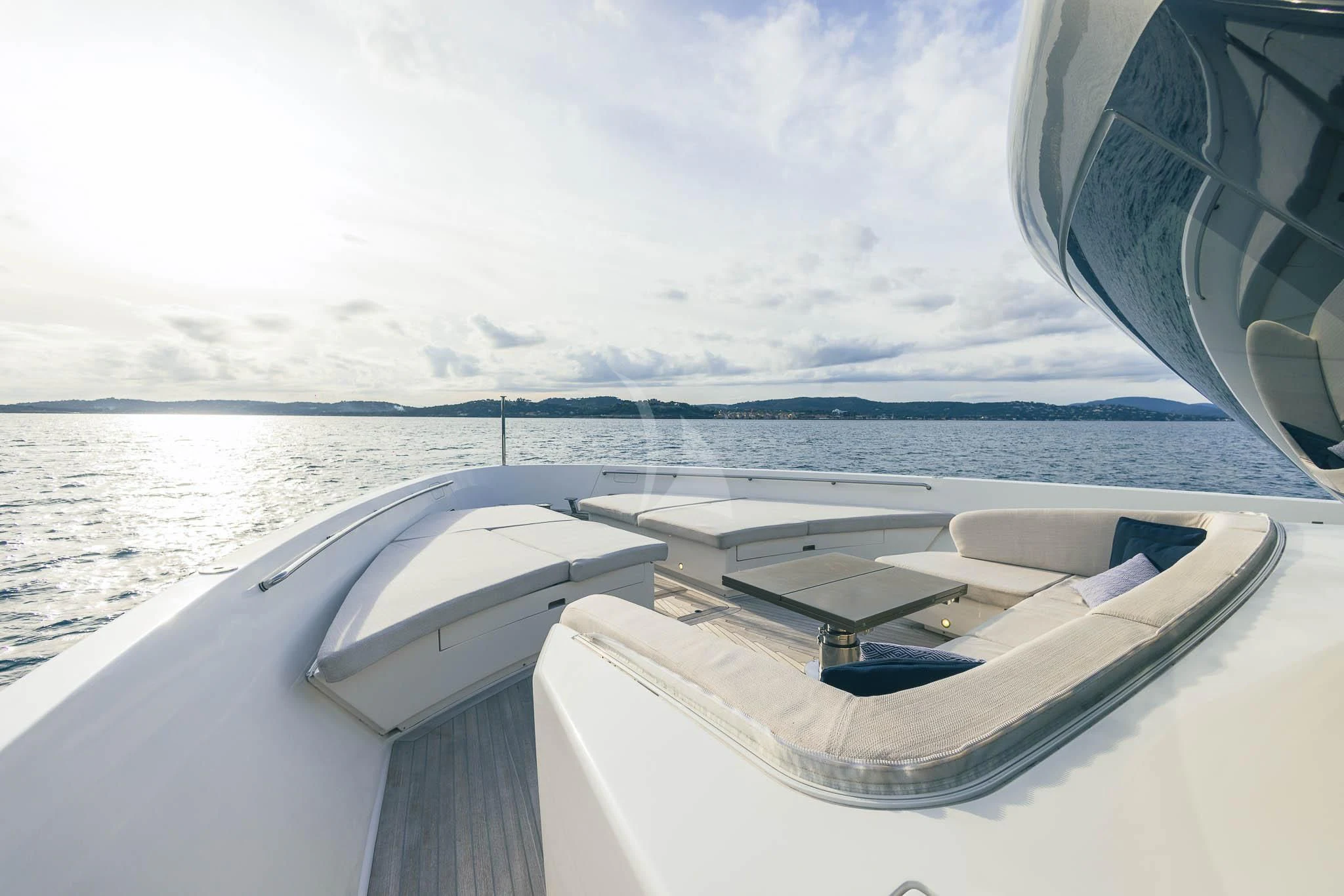 a boat on the water aboard VINCI II Yacht for Sale
