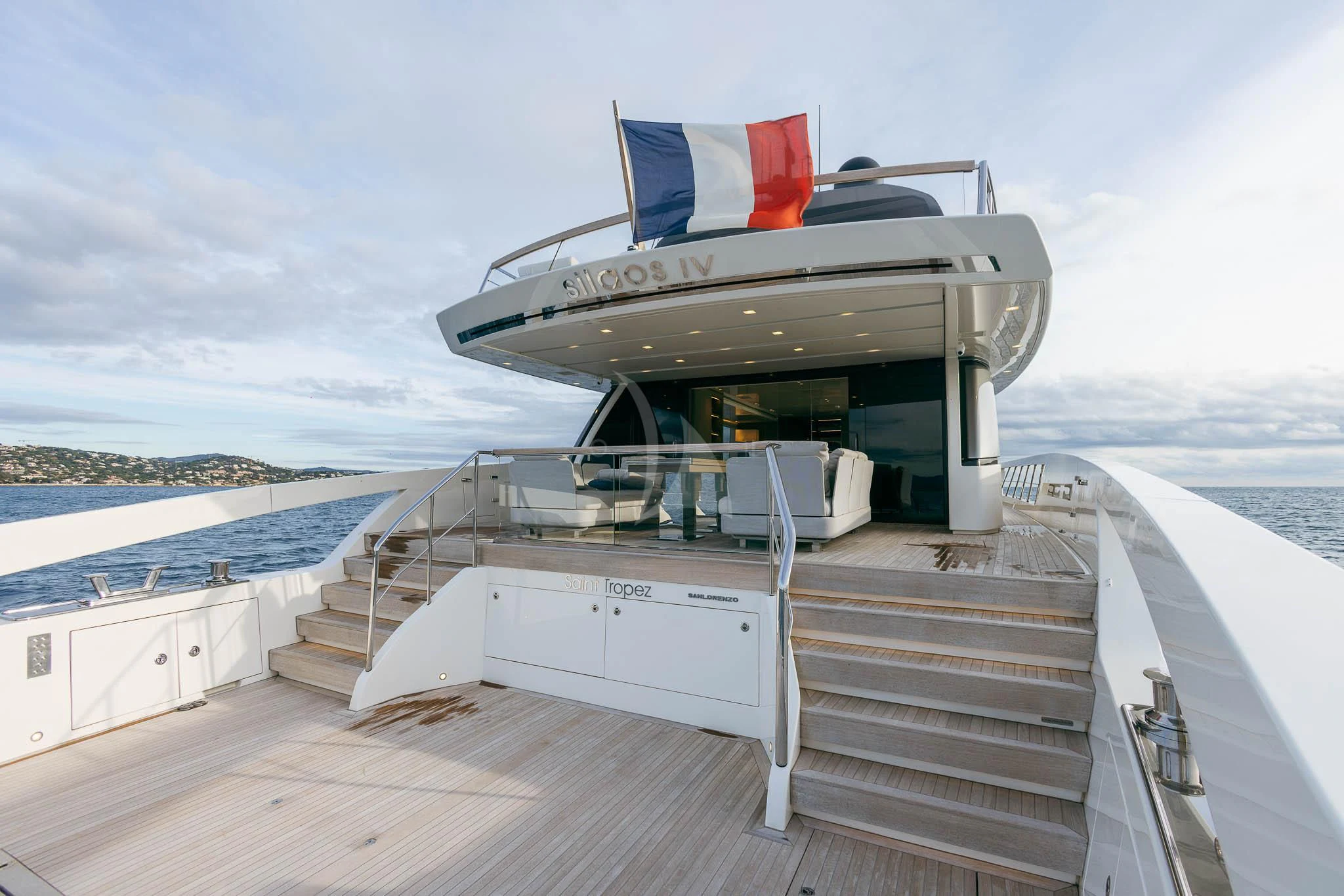 a boat on the water aboard VINCI II Yacht for Sale