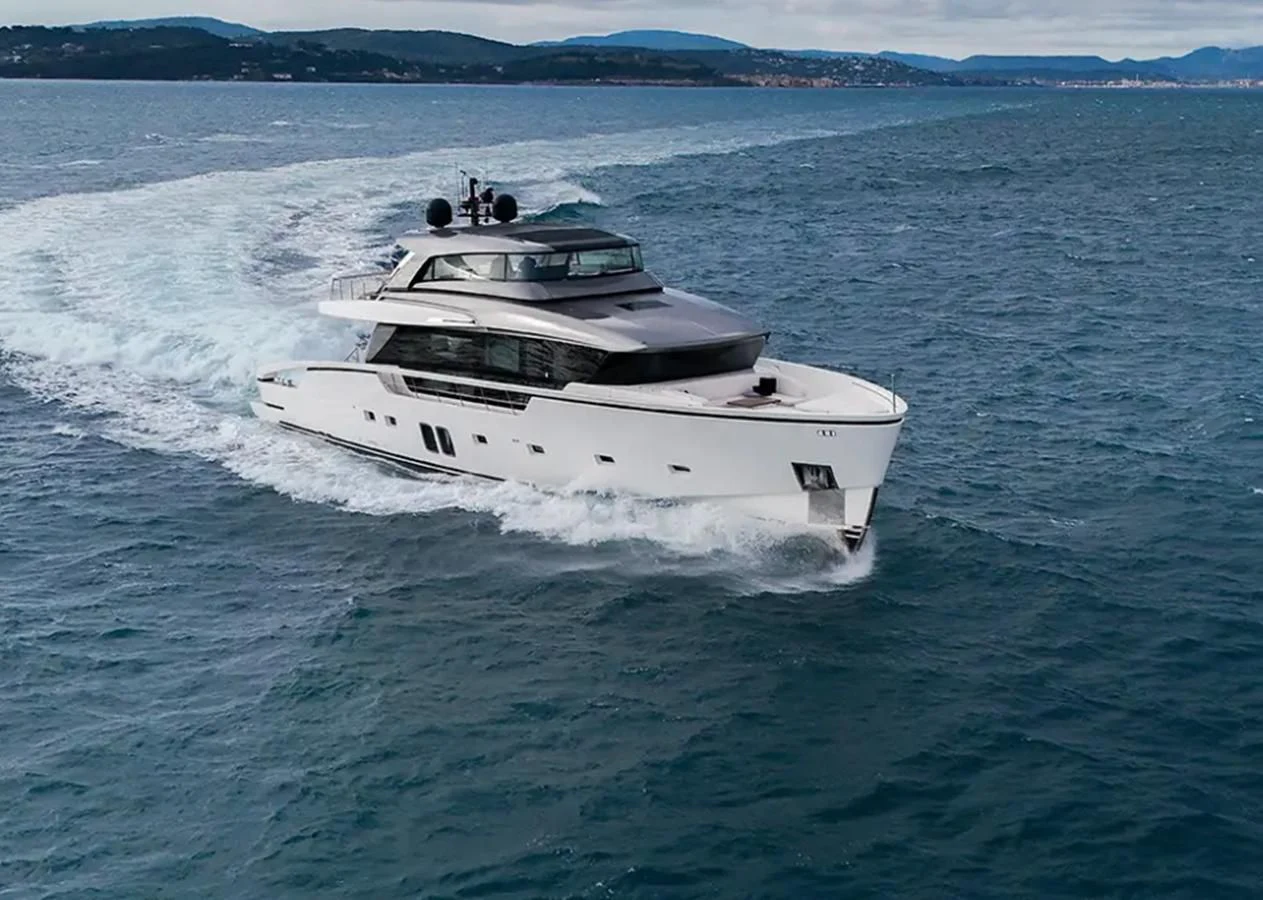 a boat on the water aboard VINCI II Yacht for Sale